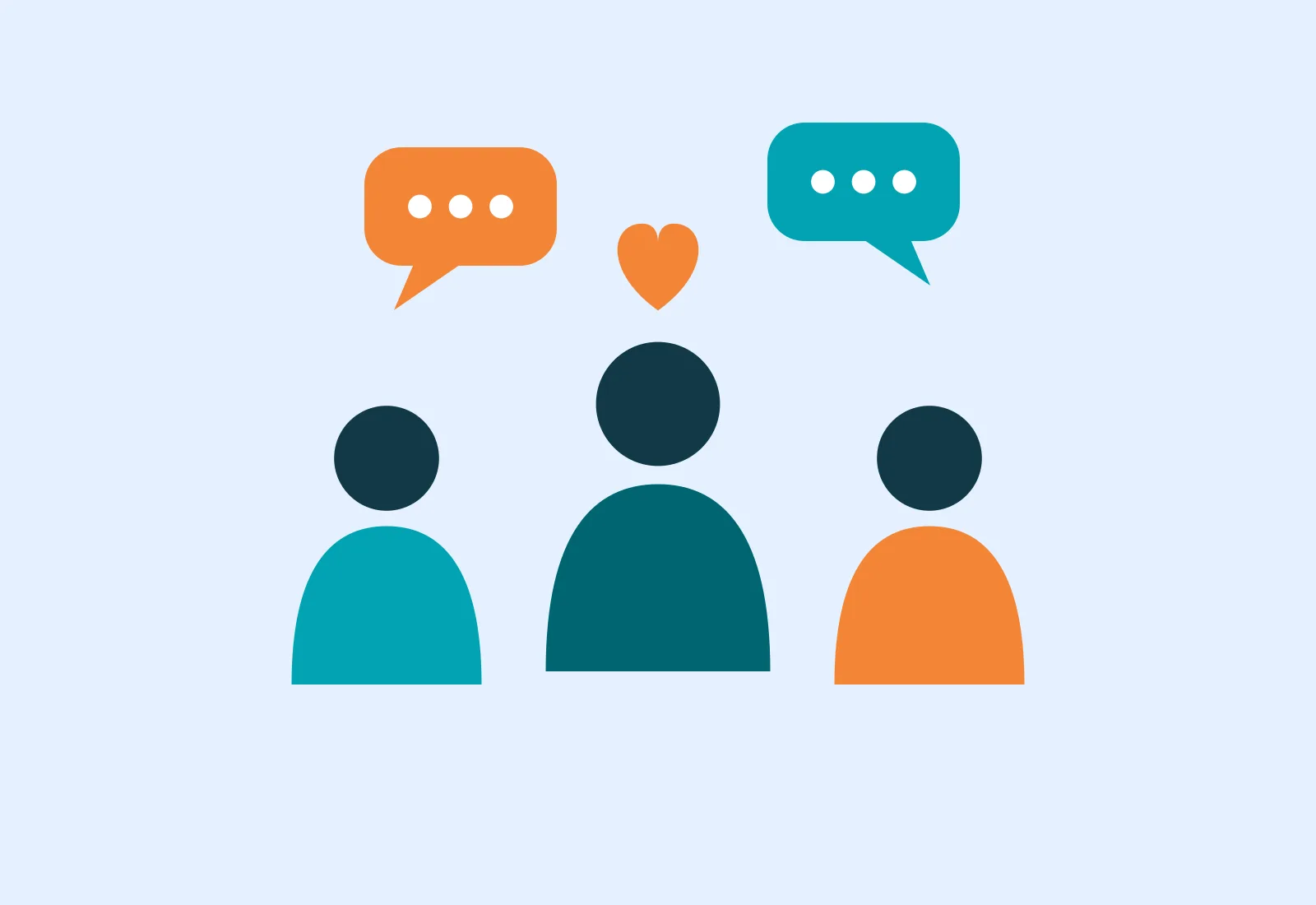 Ilustración de un grupo de personas conversando